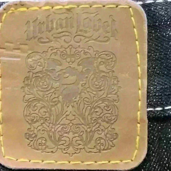 Urban Label Jeans mens 38x34 high rise Y2K Hip Hop Skater black flaw - Picture 15 of 15